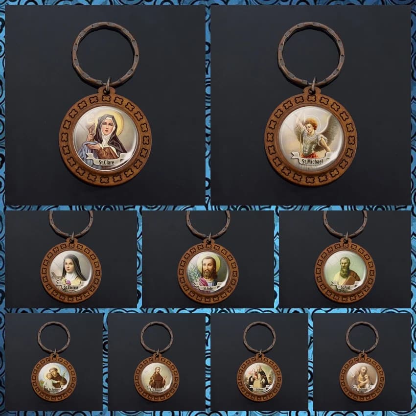 Souvenirs d'église, ustensiles catholique, jésus, Christ, vierge marie, figurines religieuses, bijoux, porte-clés, décor chrétien