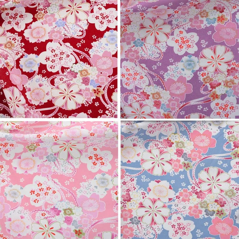 Tissu de courtepointe de style japonais imprimé en coton, vêtements au beurre de bricolage, accessoires de couture faits à la main