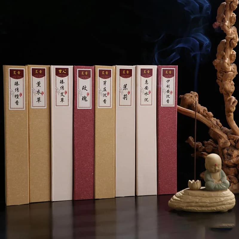 Boîte de bâtons d'encens en bois d'absinthe, nouveau Style, encens aromatique, bois de santal, lavande, Rose, jasmin, parfum
