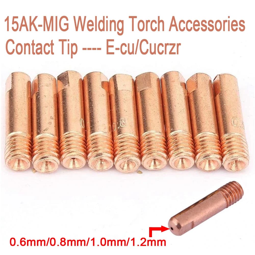MB-15AK M6 * 25mm torche de soudage MIG/MAG CuCrZr/e-cu pointe de Contact buse à gaz 0.6/0.8/0.9/1.0/1.2mm accessoires de soudage Mig