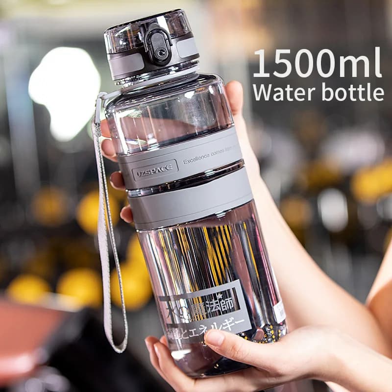 Bouteille d'eau étanche sans UZSPACE-BPA, grande bouteille d'eau pour la salle de sport, le fitness ou le sport en plein air, 1 L