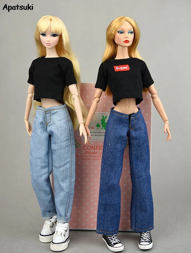 Ensemble de vêtements pour poupée Barbie 1/6 BJD, chemises, hauts et pantalons en jean, vêtements décontractés, jouets DIY