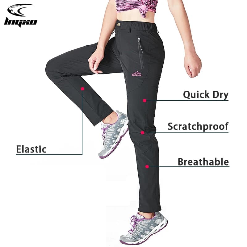 LNGXO – pantalon de randonnée pour femmes, séchage rapide, Camping en plein air, escalade, Trekking, imperméable, pantalon de montagne, Ripstop