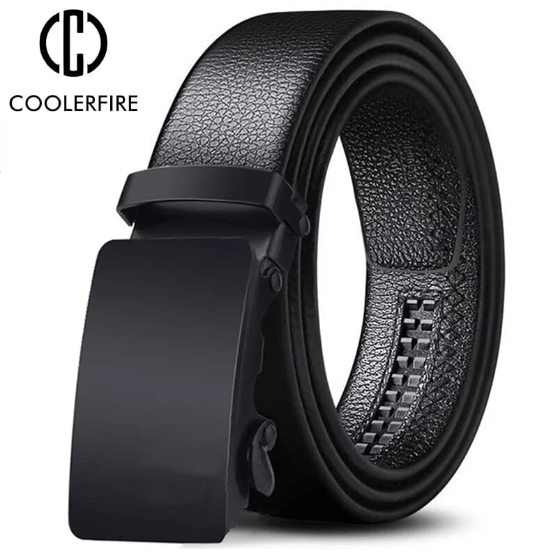 Ceinture pour hommes en cuir de luxe avec boucle automatique, ceintures de haute qualité pour hommes, pour le travail, les affaires, les occasions décontractées, ZDP001A