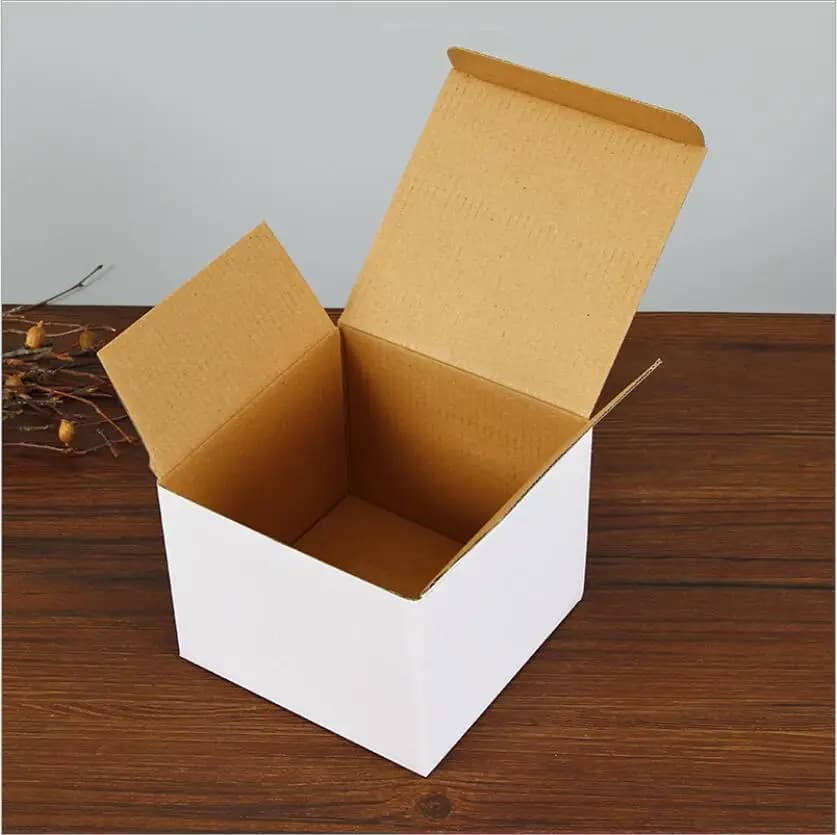 Boîte d'emballage en papier dur pour freins ondulés blancs, tasse d'expédition, cadeau GT, lot de 10 pièces