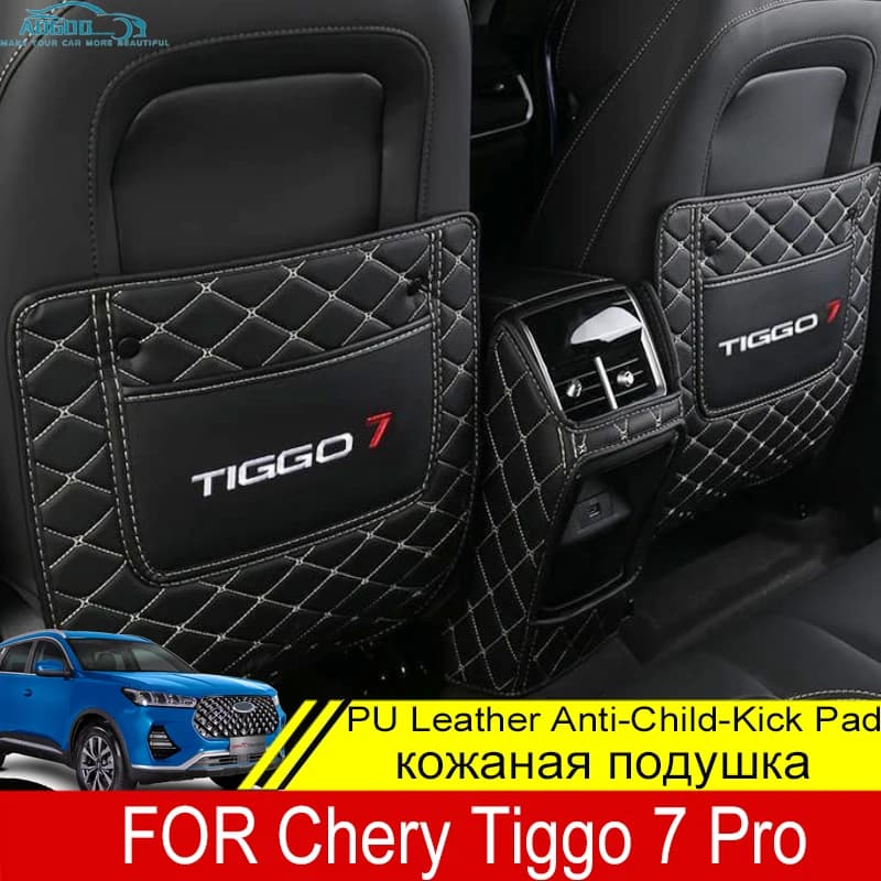Sac de rangement Anti-coup de pied en cuir pour Chery Tiggo 7 Pro, imperméable, protection du dos du siège de voiture, housse de boue, accessoires d'intérieur