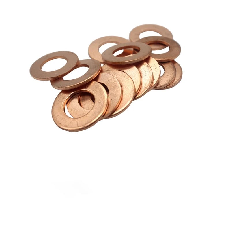 Rondelle plate et fine, en cuivre rouge, épaisseur 0.1-0.5mm, rondelle Ultra-mince, joint de réglage de l'écart, 10 pièces
