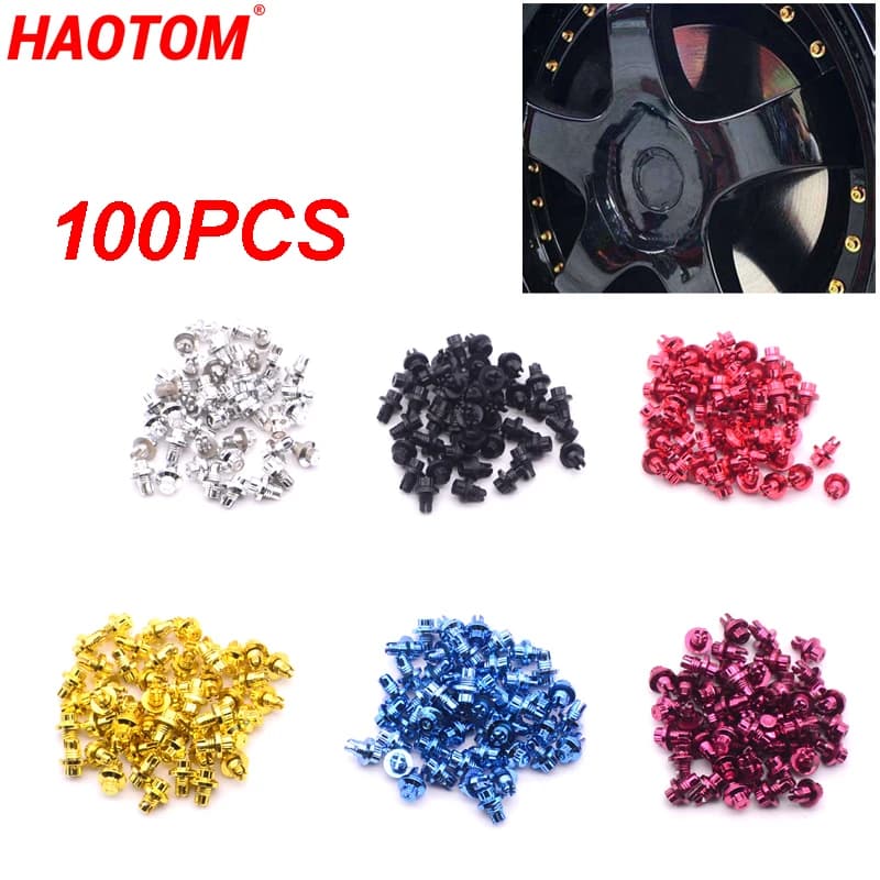 Rivets de roue de voiture en plastique, 100 pièces/ensemble, pour jantes, capuchon, vis à lèvres, boulon, pneus, goujons, style de voiture, décoration de Modification automobile