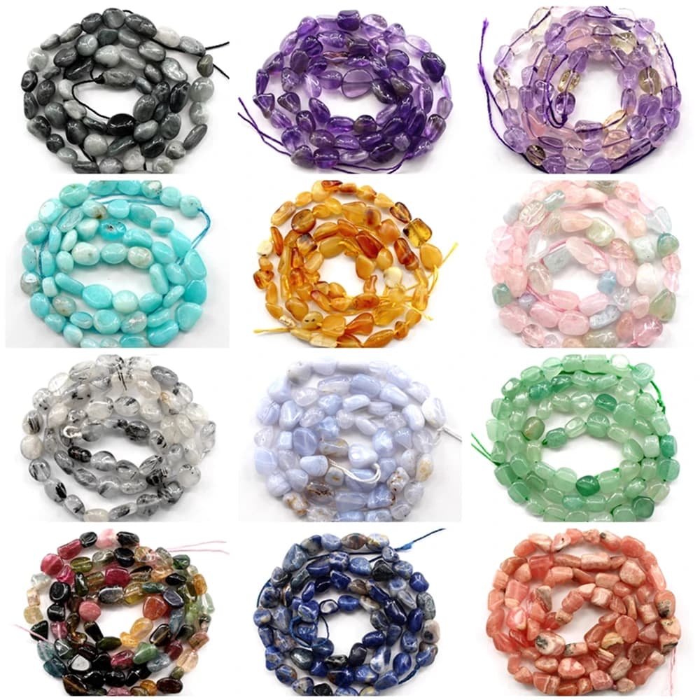 Améthyste naturelle irrégulière, grenat, Kunzite, Labradorite, Quartz Rose, perles en pierre pour la fabrication de bijoux, Bracelets et colliers, 6-8mm