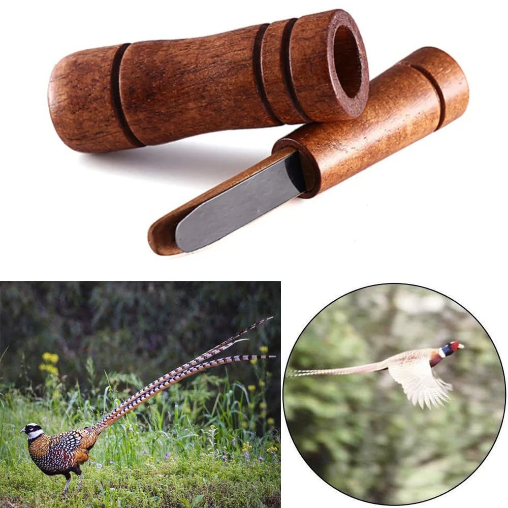 Sifflet de chasse en bois, leurre imitant le faisan, appel vocal de canard, piège vocal d'oiseau et d'oie, bois de chêne brun 216.239.
