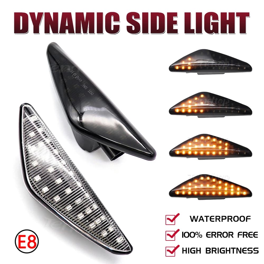 Clignotant dynamique LED, 2 pièces, feux de position latéraux avant pour BMW X3 F25 X5 E70 X6 E71 E72 2008 – 2014, accessoires de voiture