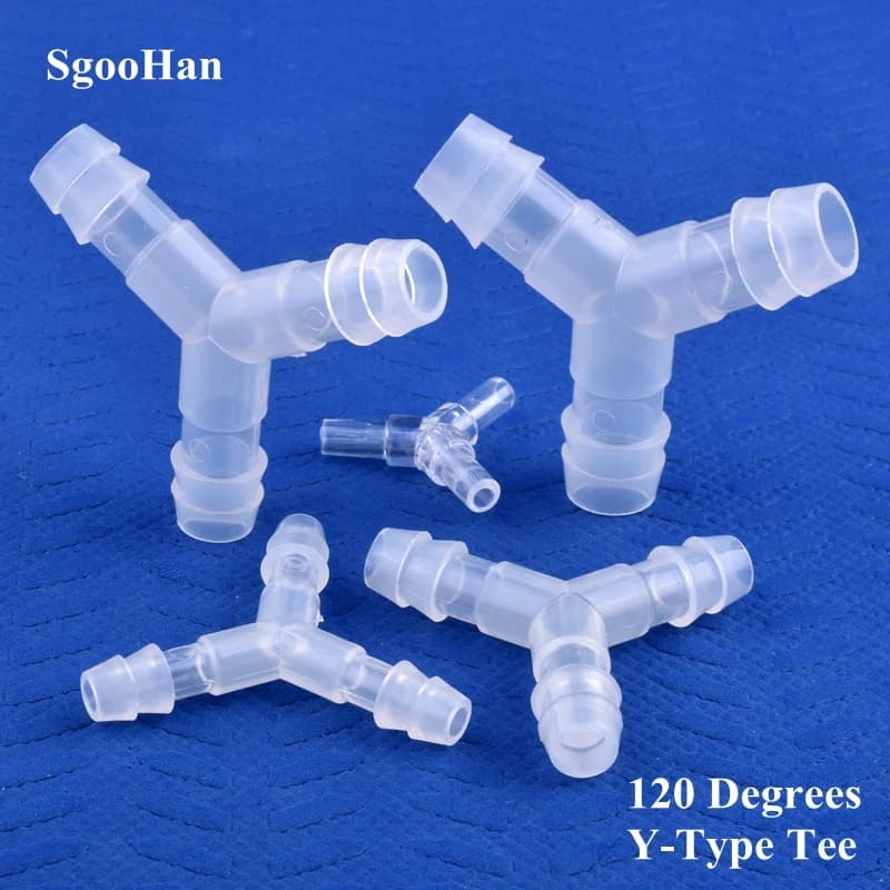 5 à 200 pièces, plastique de qualité alimentaire, 4 à 16 mm, ∠120 ° Connecteur en T de type Y pour pompe à air d'aquarium, déviateur de liquide/gaz, joint de tuyau de pagode à eau