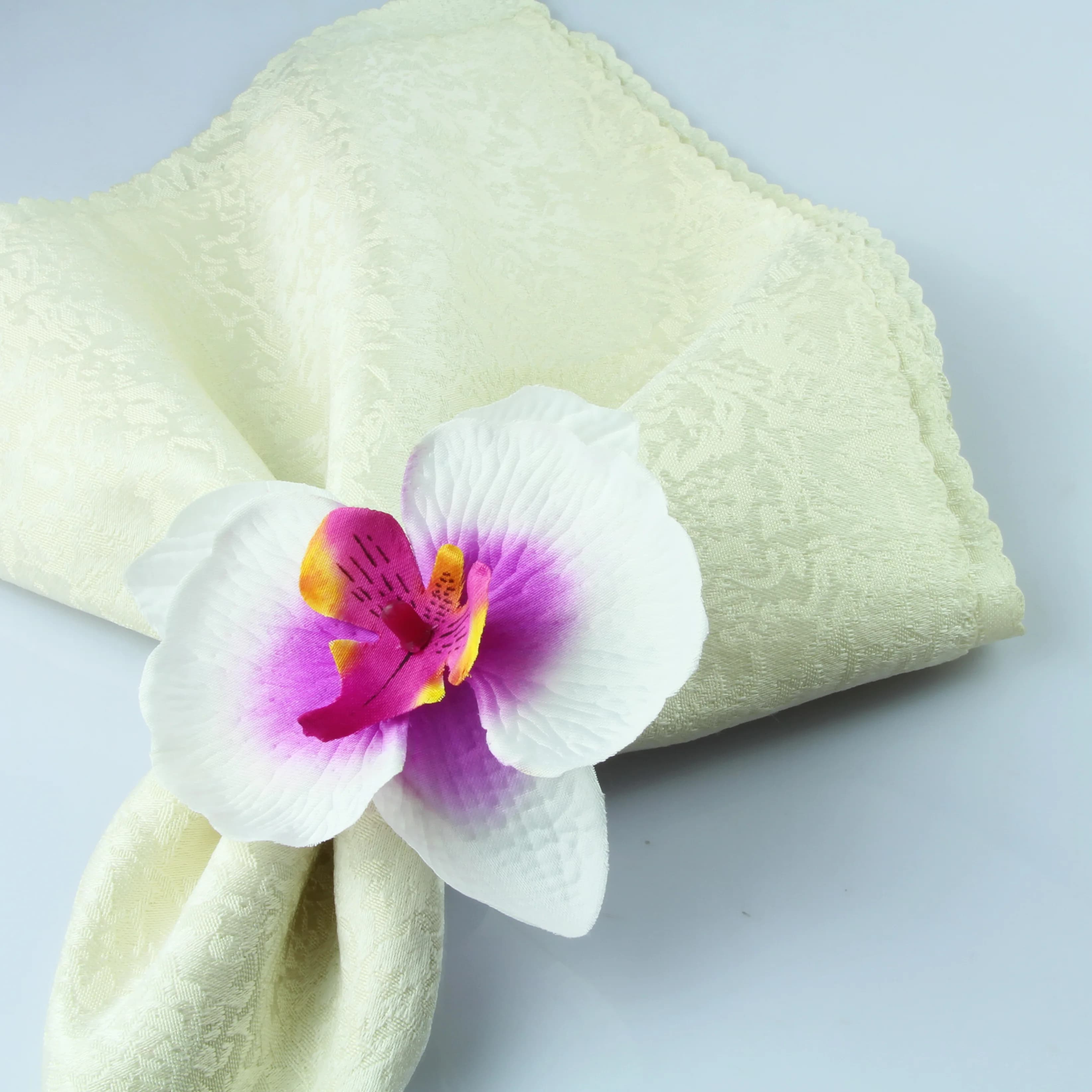 Anneau de Serviette en Fleur d'Orchidée, Décoration de Mariage, Bon Marché, Livraison Gratuite, 12 Pièces