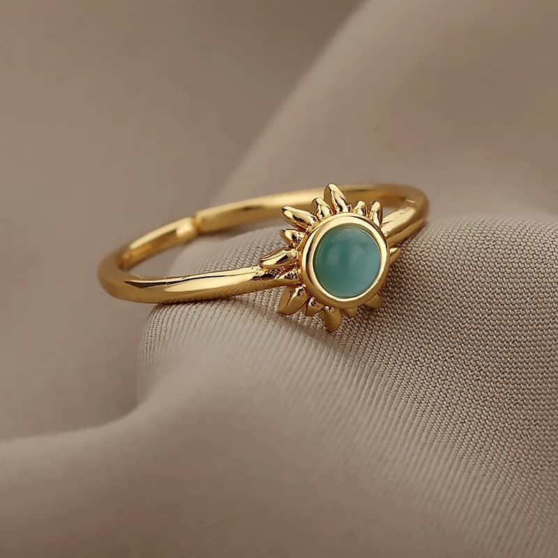 Bagues Vintage en opale pour femmes et hommes, en acier inoxydable, en pierre de lune, accessoires, Bijoux cadeau pour meilleure amie, Bijoux maman, taille 7