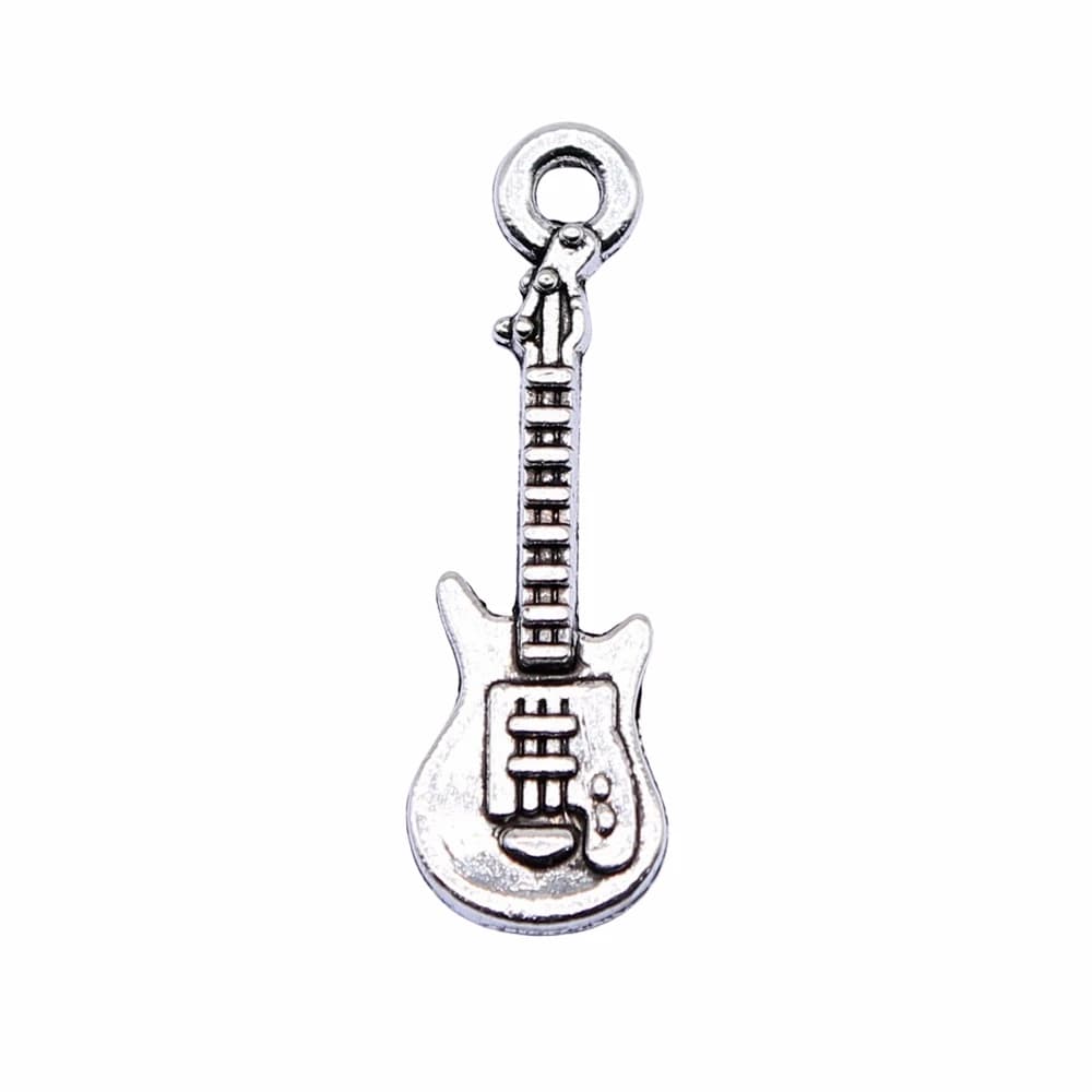Pendentif en forme de guitare, 24x7mm, 5 couleurs, pour la fabrication de bijoux, accessoires de bricolage, 20 pièces
