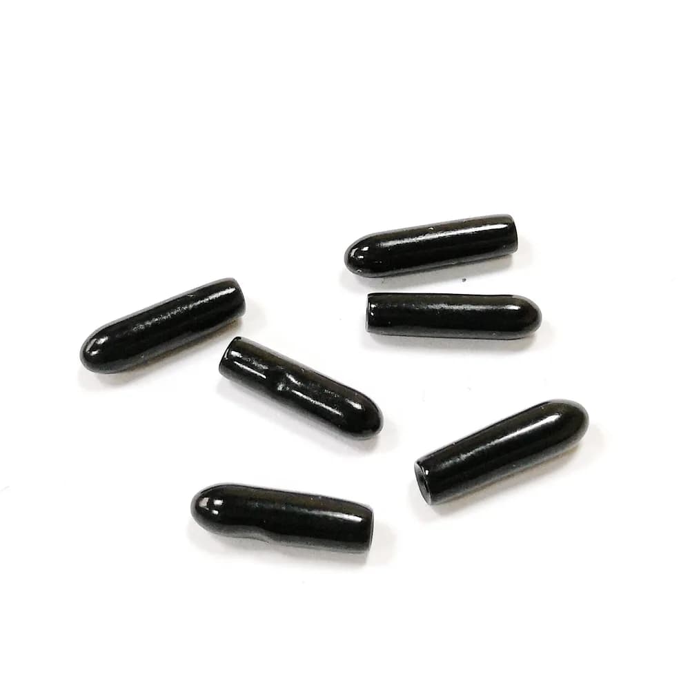 Couvercle de protection noir en caoutchouc, 1.6mm de diamètre intérieur, couvercle anti-poussière pour tubes métalliques de connecteur, couvercle de sécurité anti-coup, 100 pièces/lot