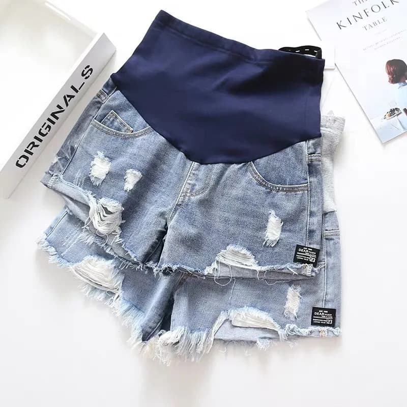 Jeans de maternité pour femmes enceintes, Shorts de grossesse en Denim, taille basse, grande taille, pantalons amples, vêtements d'extérieur
