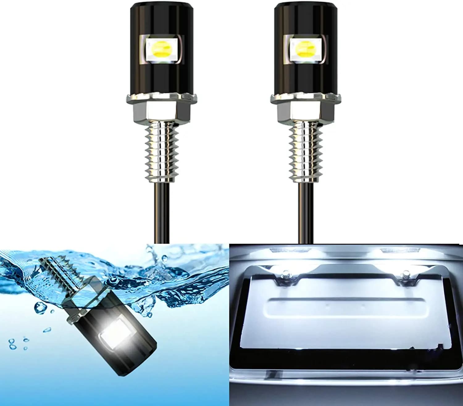 LED voiture moto plaque d'immatriculation lumières lampe Auto queue avant vis boulon ampoules lampes Source de lumière 12V 5630 SMD