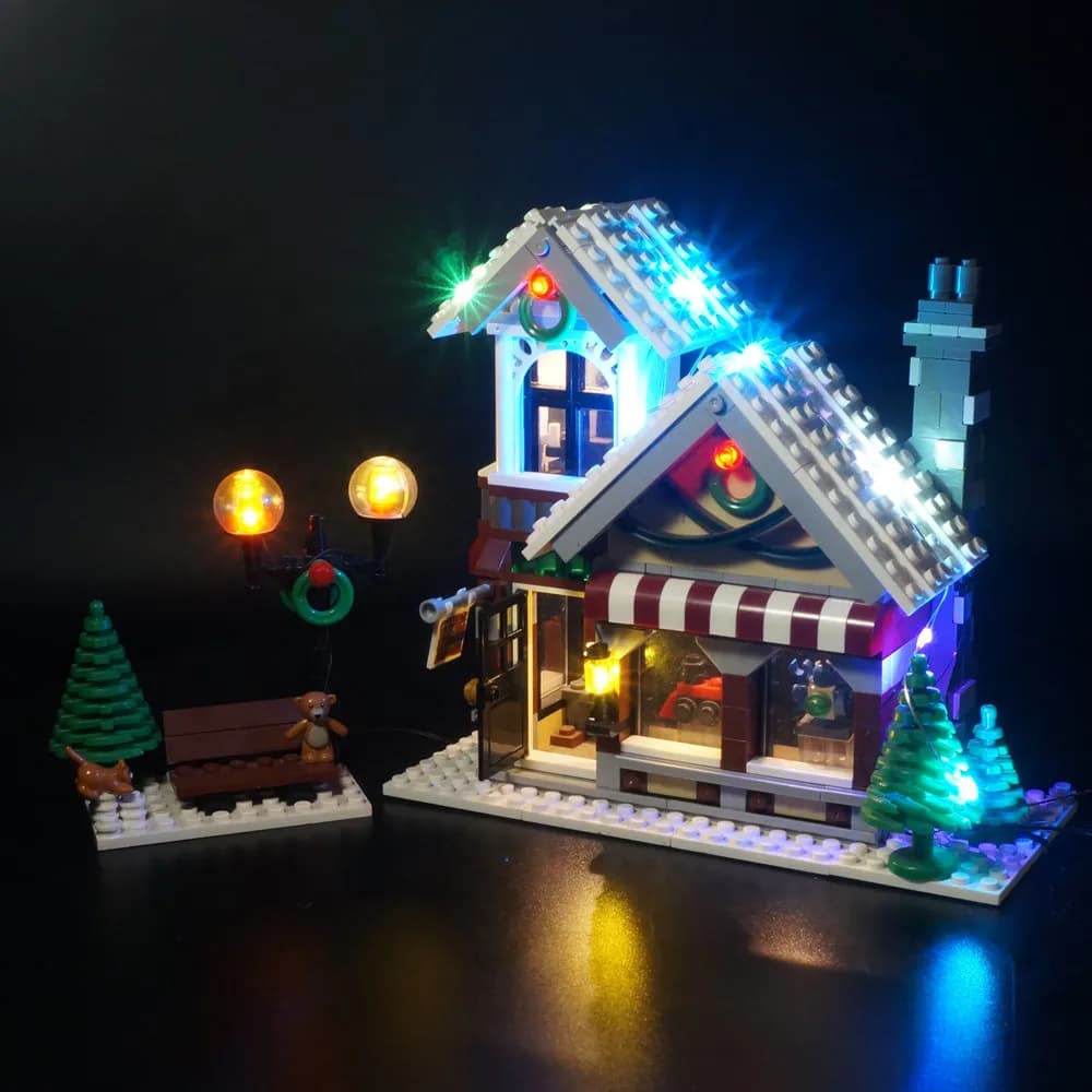 Ensemble d'éclairage LED pour cadeau de Noël, village d'hiver, boutique de jouets, briques de blocs de bricolage, kit d'éclairage uniquement, aucun modèle, 10249, 35019