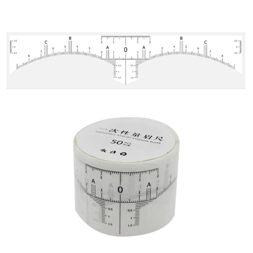 Règle de Microblading jetable, 50 pièces/lot, règle de guidage, autocollant adhésif, outil de maquillage Permanent pour sourcils