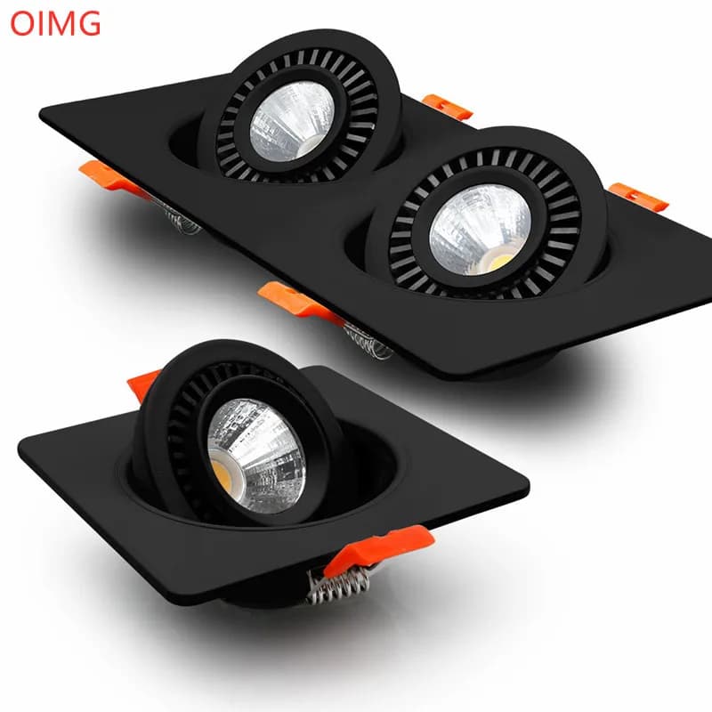Dimmable carré encastré LED Downlight 7W 9W12W 14W 18W 24W LED COB Spot décoration plafonnier AC85-265V éclairage intérieur