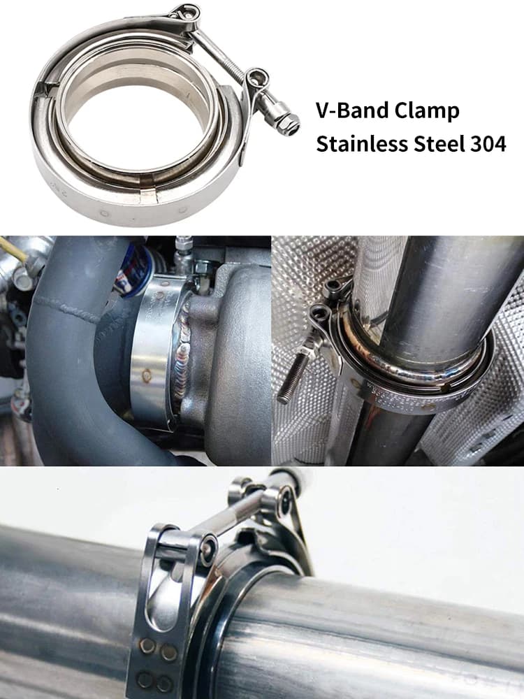 3 "3.25" 3.5 "4" acier inoxydable 304 échappement de voiture v-band mâle femelle bride d'échappement V bande Kit de serrage à dégagement rapide