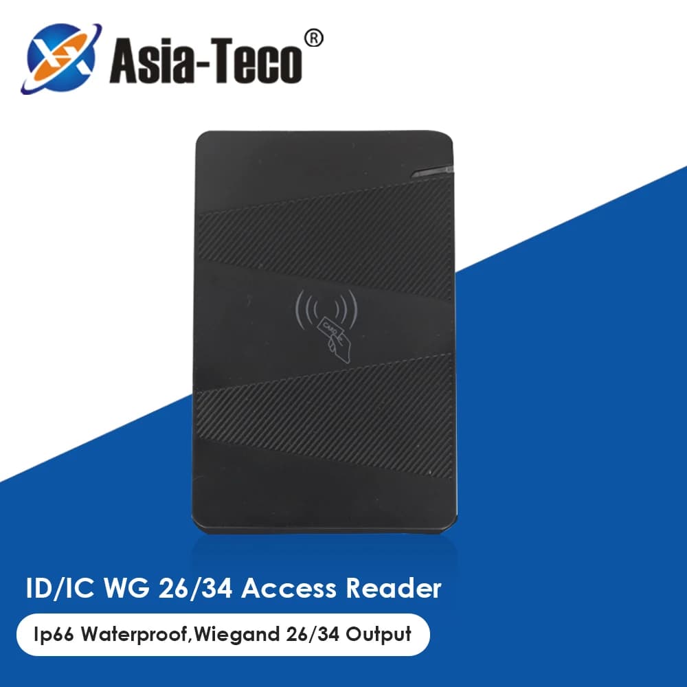 Lecteur de carte de contrôle d'accès de proximité intelligent IP66 étanche 125KHz/13.56MHz lecteur de carte RFID sortie WG26/34 (sans relais)