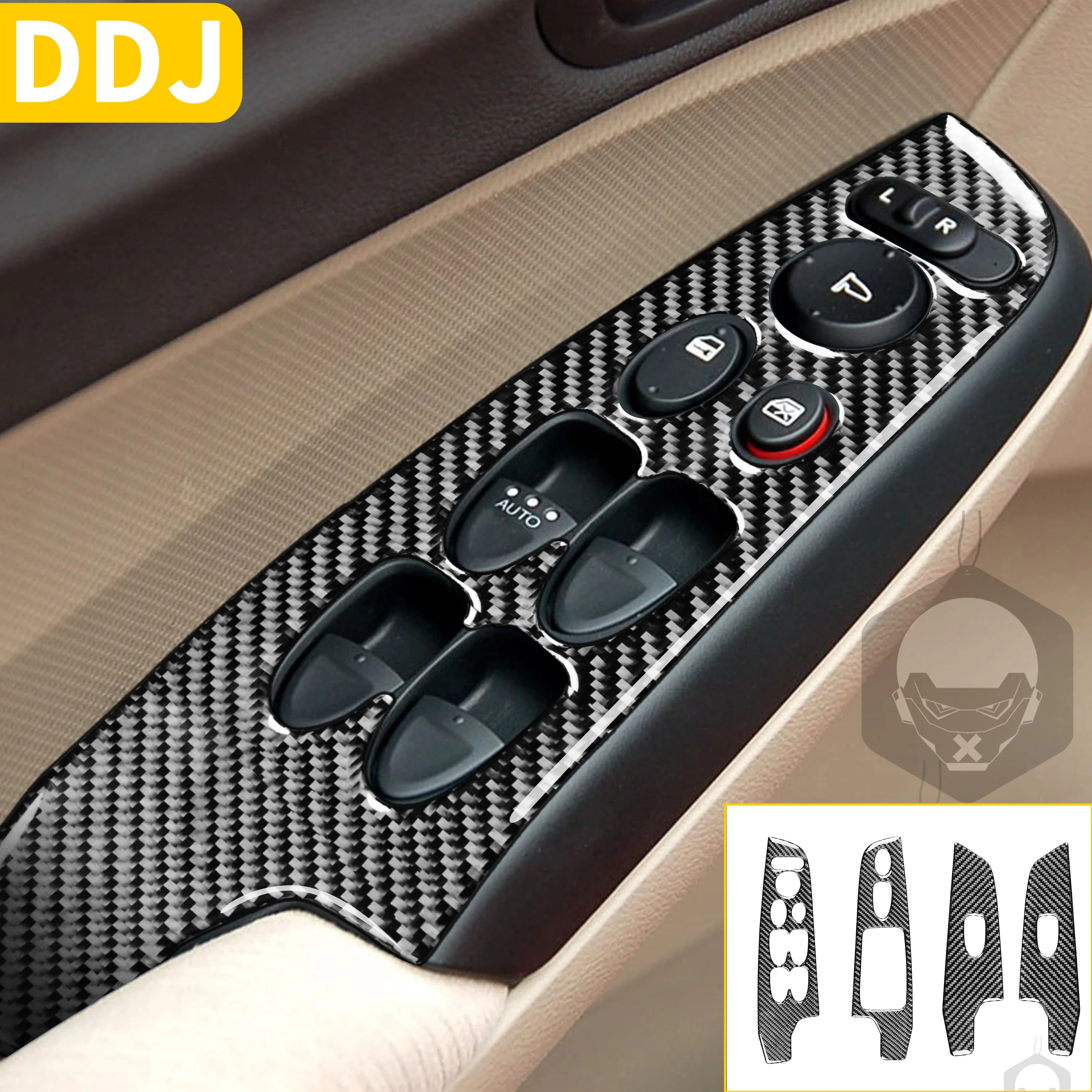 Kit Kiev illage d'autocollant en fibre de carbone, panneau de console de porte de voiture, cadre de commutateur de fenêtre, Honda Civic 8 8th Isabel 2006 2007 2008 2009 2010 2011