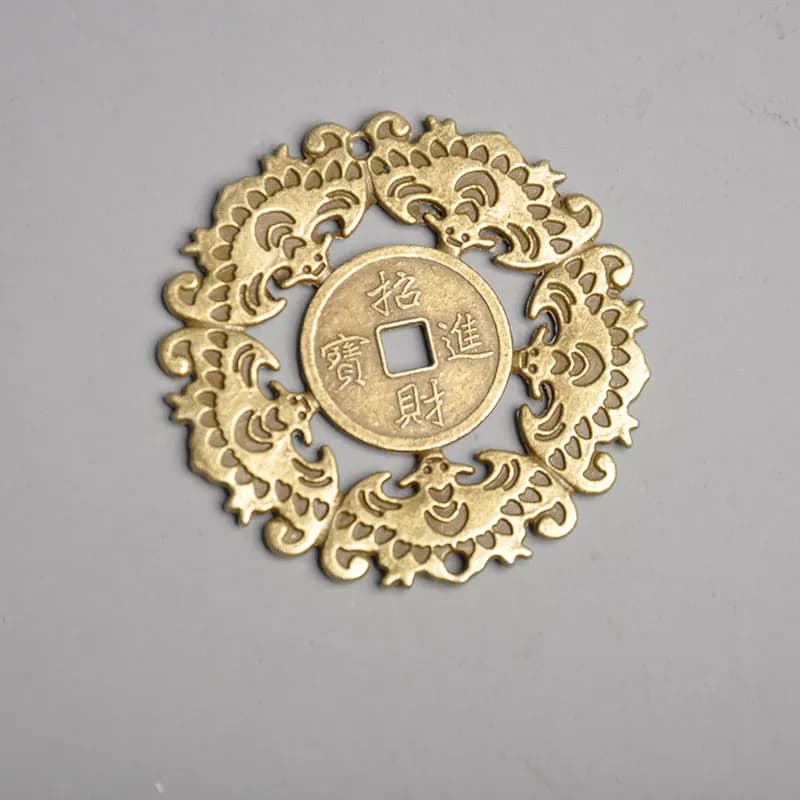 Pièce de monnaie porte-bonheur en alliage, Imitation laiton ancien chinois Feng Shui, Collection de richesse Antique, décoration de maison, 6CM