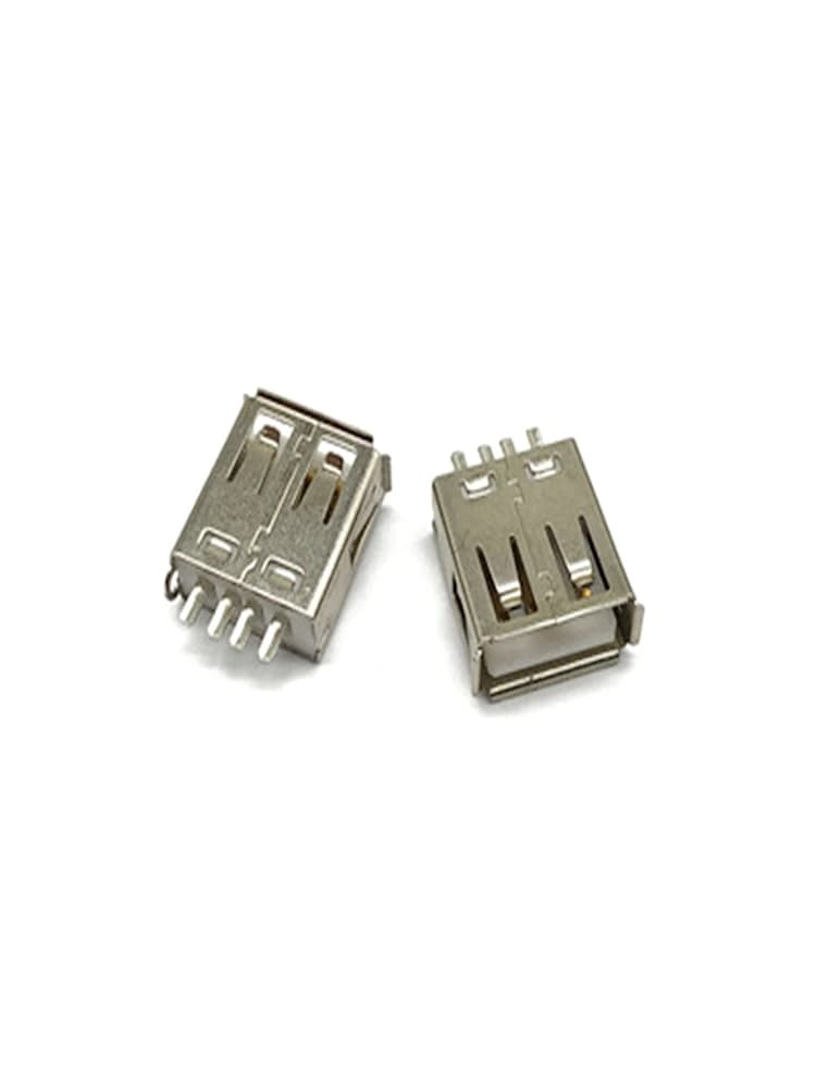 Connecteur de prise USB femelle Type A avec couvercle en plastique noir, adaptateur allergique USB 2.0, PCB Type-A, kits de bricolage, 4 broches, 10 pièces