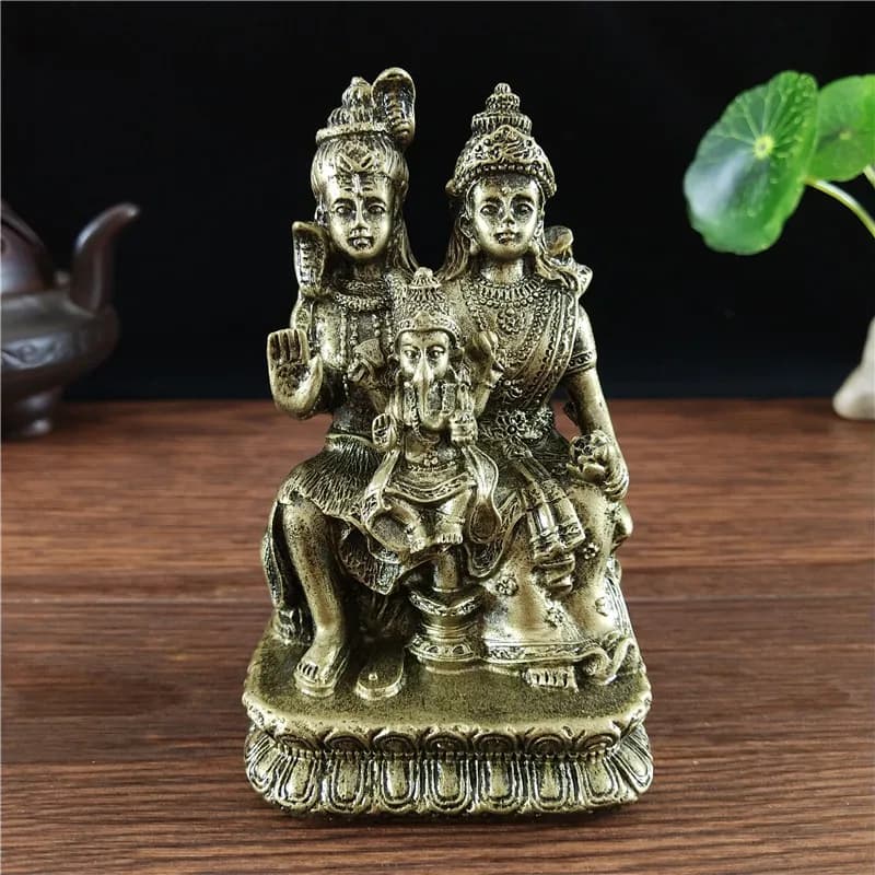 Statue de Shiva en bronze, figurine hindoue de Ganesha, Vishnu, Bouddha, décoration pour la maison et le bureau, artisanat religieux indien, Feng Shui