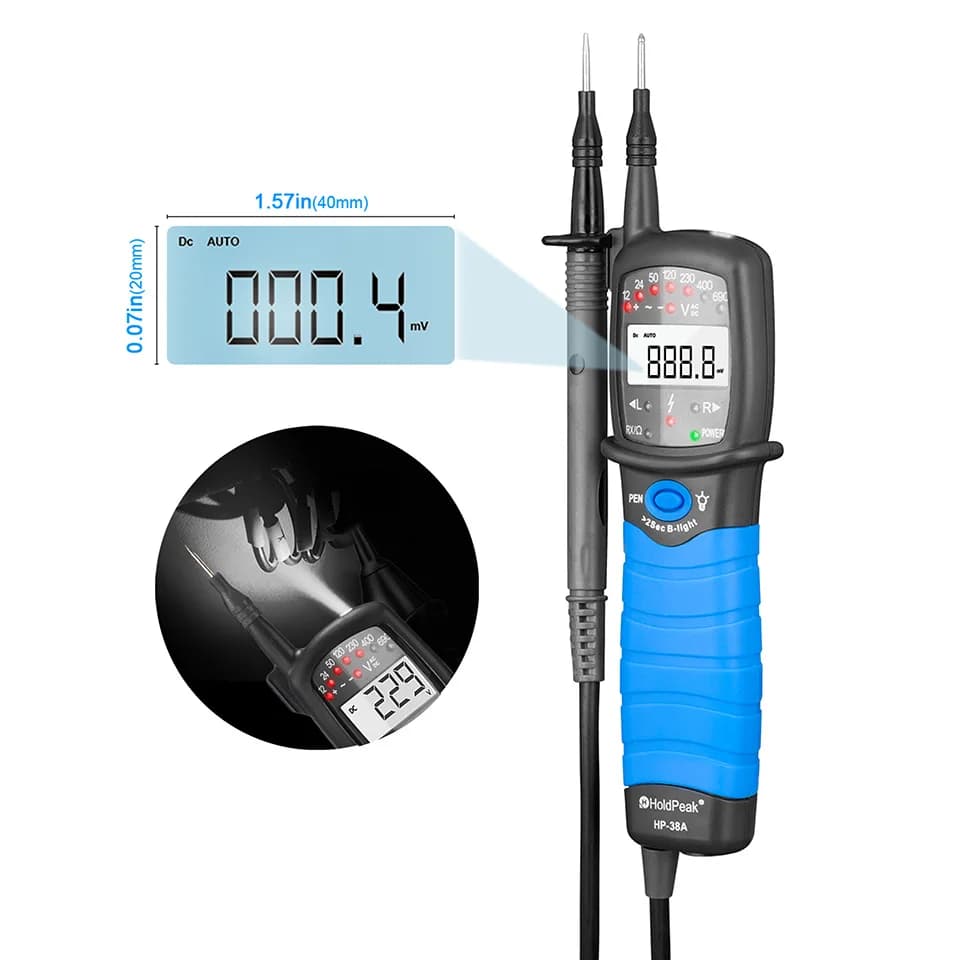 HoldPeak HP-38A LCD testeur de tension de courant électronique numérique mise hors tension automatique AC/DC avec faible consommation de batterie