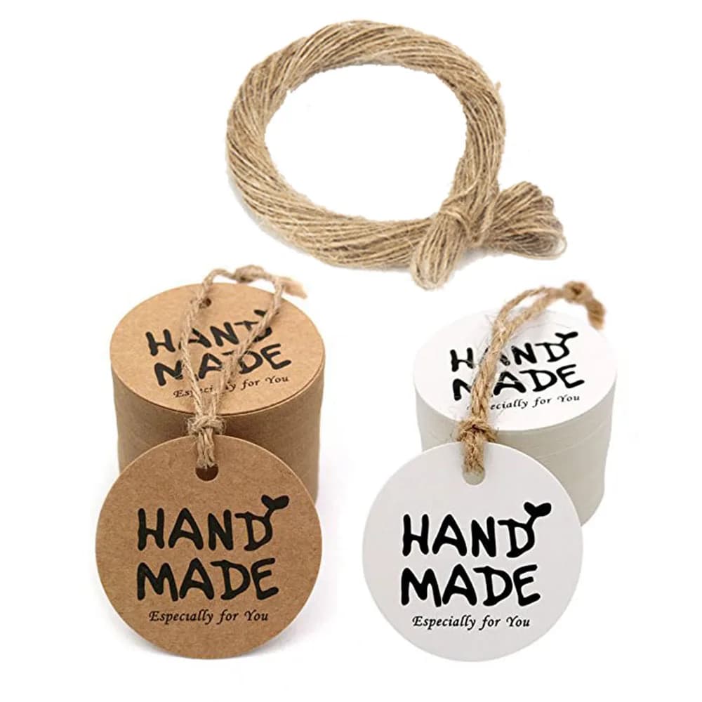 Étiquettes cadeaux en papier kraft faites à la main, décoration de fête de mariage, emballage suspendu, merci de vous avoir convoqué avec nous, attro, 100 pièces