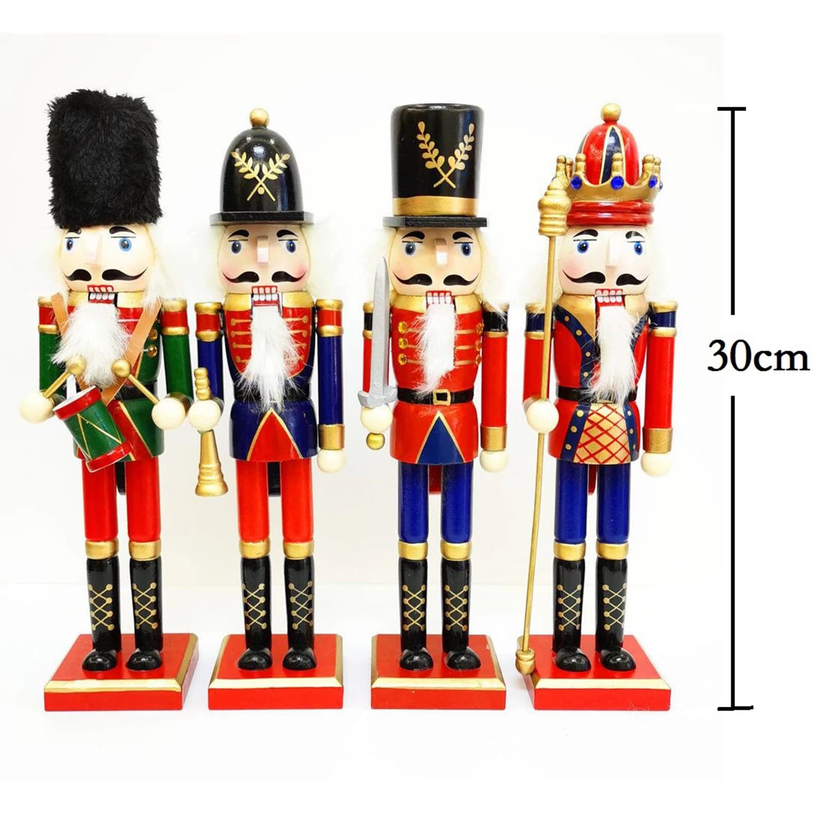 Soldat de noël en bois de 30CM, poupée casse-noisette, décoration de salle, cadeau de noël, artisanat