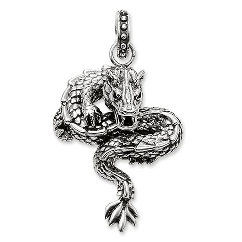 Pendentif Dragon flambant neuf, bijoux Punk à la mode, accessoires européens en argent Sterling 925, cadeau pour femmes et hommes rebelle