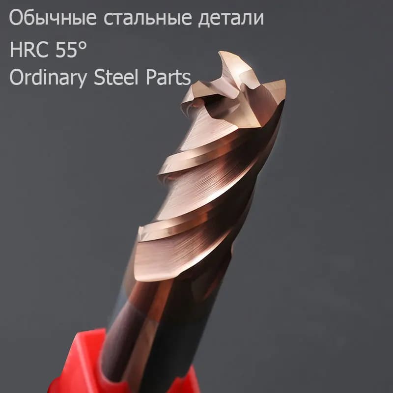 Fraise en carbure plein HRC55 1 2 4 5 6 8 10 12 mm, 4 cannelures, outil de coupe en acier tungstène, fraise d'usinage CNC