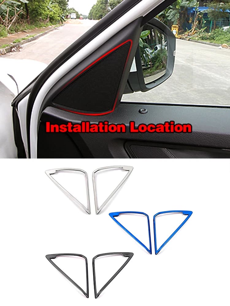 Pour Skoda Kodiaq 2016-2022 pièce intérieure de voiture Refit un pilier haut-parleur son cercle Triangle pilier colonne couverture cadre de garniture