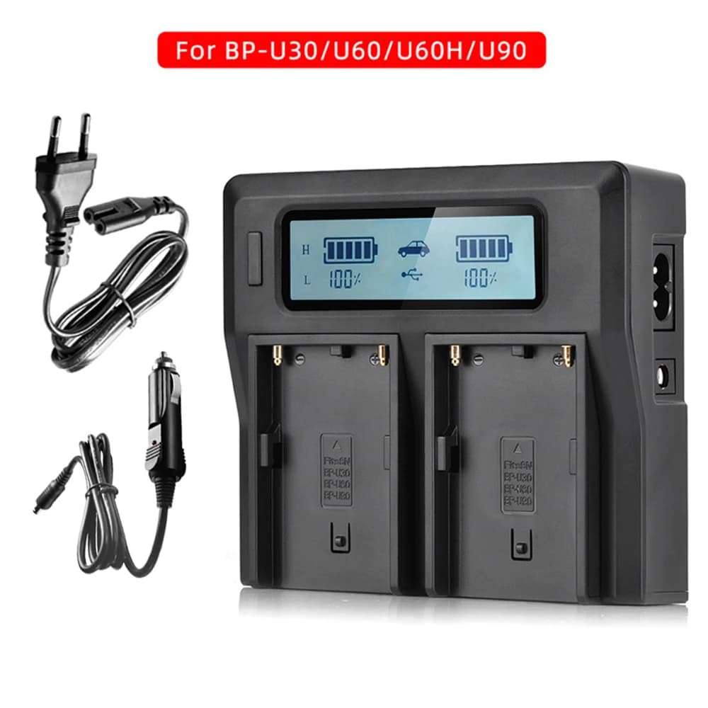 Nouveau BP-U30 BP-U60 BP-U65 BP-U90 LCD double chargeur de batterie pour Sony PMW-100, 50 PMW-160 PMW-200 PMW-300 PMW-EX1 PMW-EX3 PMW-F3