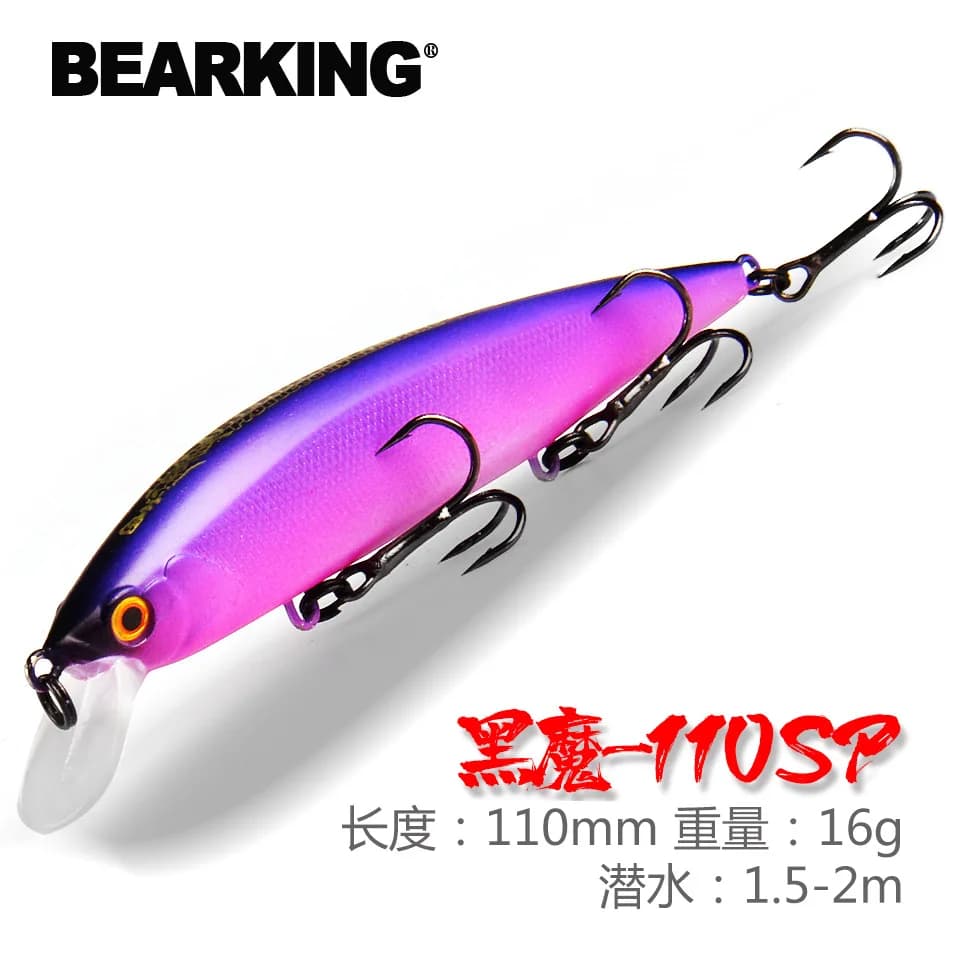 BEARKING — Appât en tungstène pour la pêche, leurre pour attraper des poissons tels que les ménés, en suspension, A+, matériel pour pêcher, 16 coloris au choix, 110 mm, 16 g, en vogue