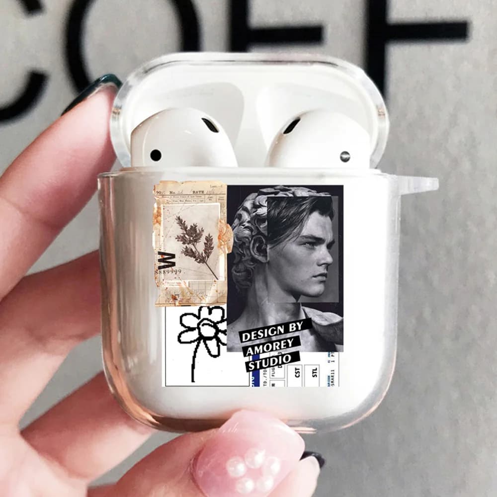 Étuis transparents en TPU pour Apple Airpods 1/2 3, grand art esthétique FC, housse pour écouteurs sans fil pour Air Pods Pro Pod 3