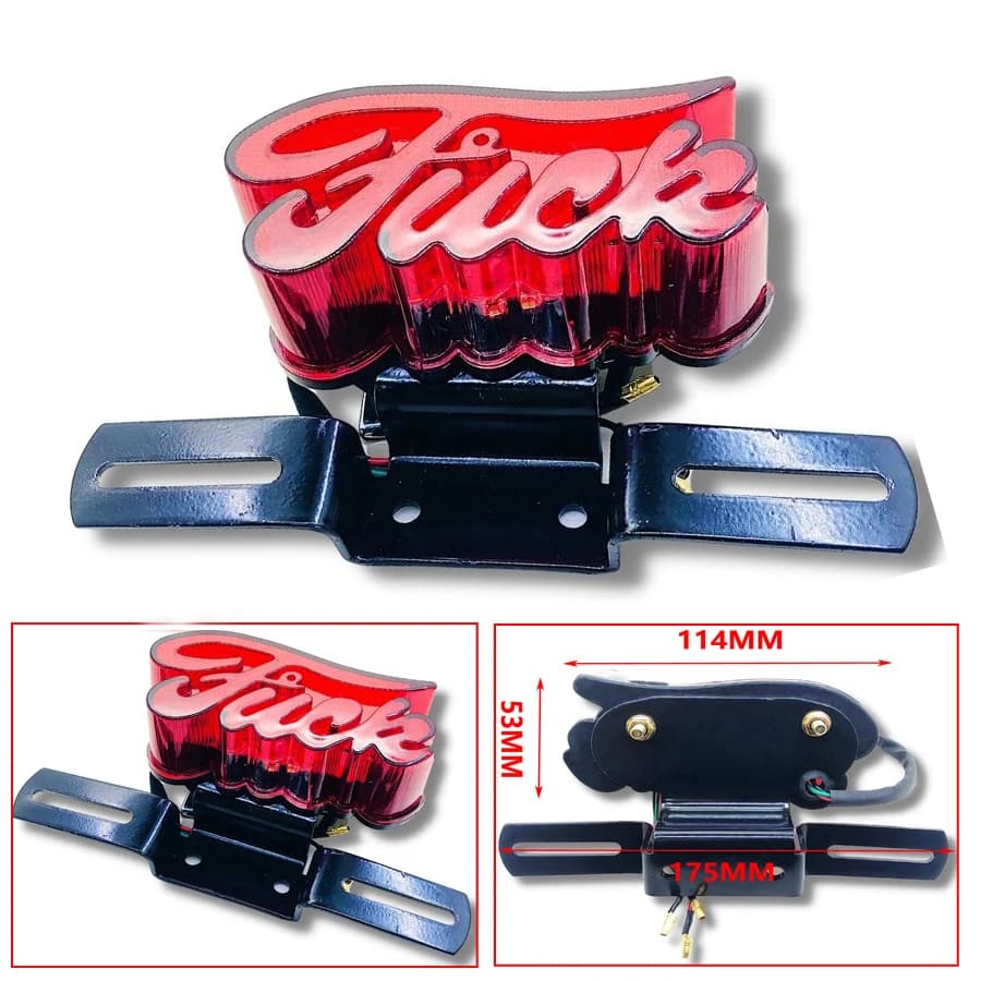 Feu arrière rouge rétro pour motos, feu Stop, plaque d'immatriculation, feu arrière pour Softail personnalisé Chopper Bobber universel