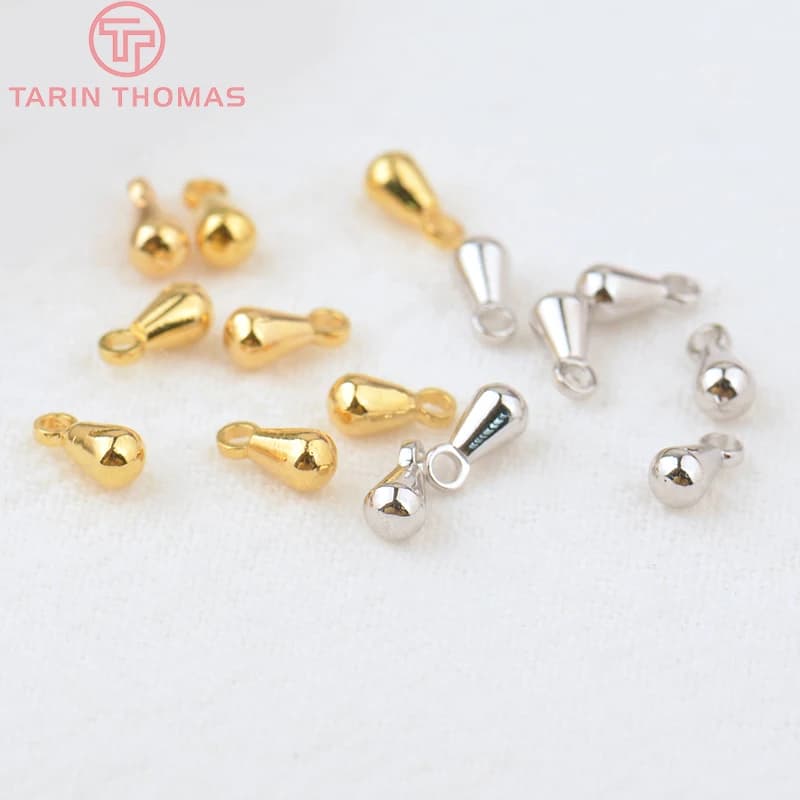 (3395) 20 pièces 3x6MM 4x8MM 24K couleur or plaqué laiton forme de goutte fin perles de haute qualité bijoux à bricoler soi-même accessoires