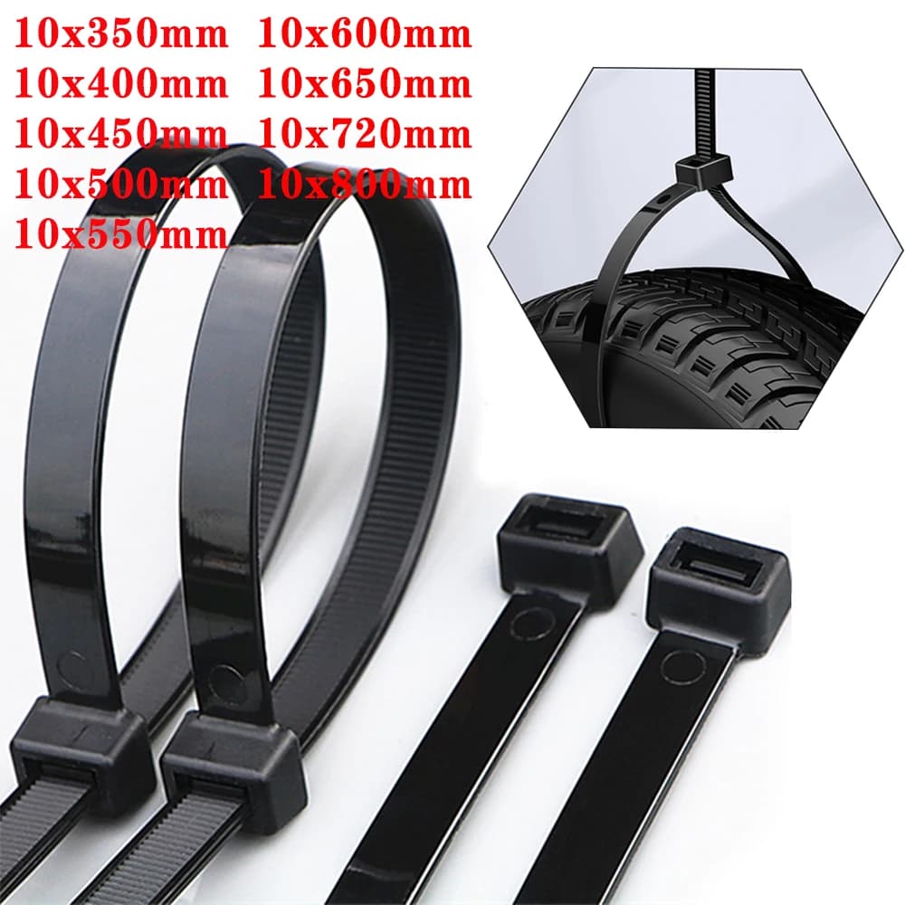 Attache de Câble en Nylon Autobloquante, en Plastique Noir, Type Fermeture Éclair, Aldéhyde, Épais, 10x350, 10x500, 10x700, 30 Pièces