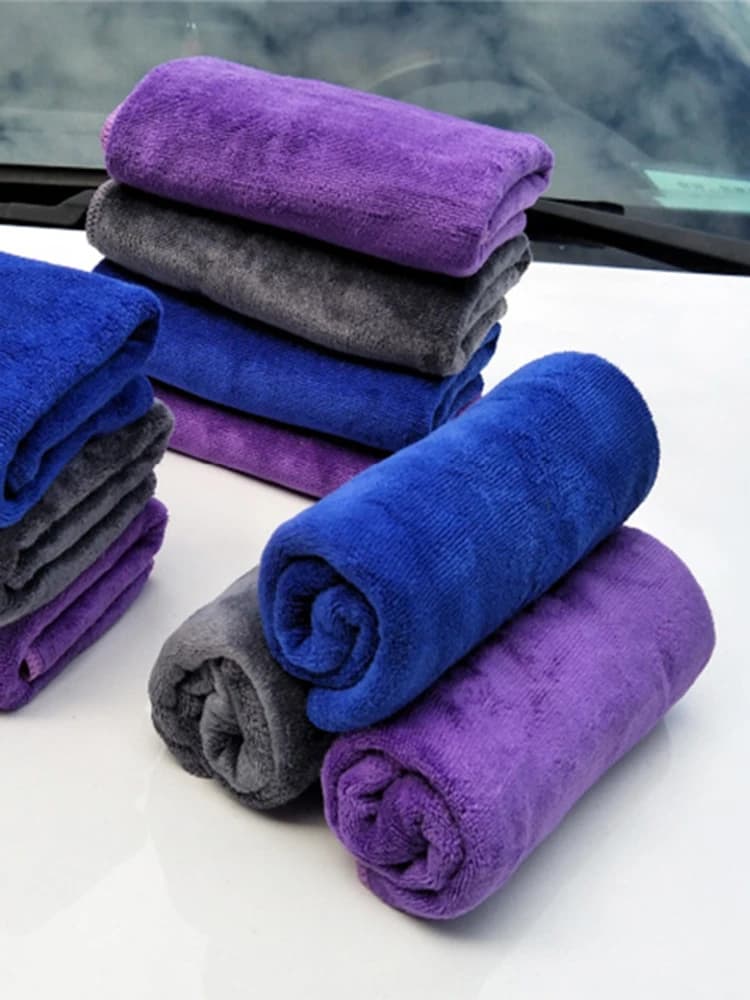 Serviette de séchage en microcarence pour lavage de voiture, ourlet de gril, lavage de détail, bleu, violet, gris, livres, soins de voiture, 30x70 cm