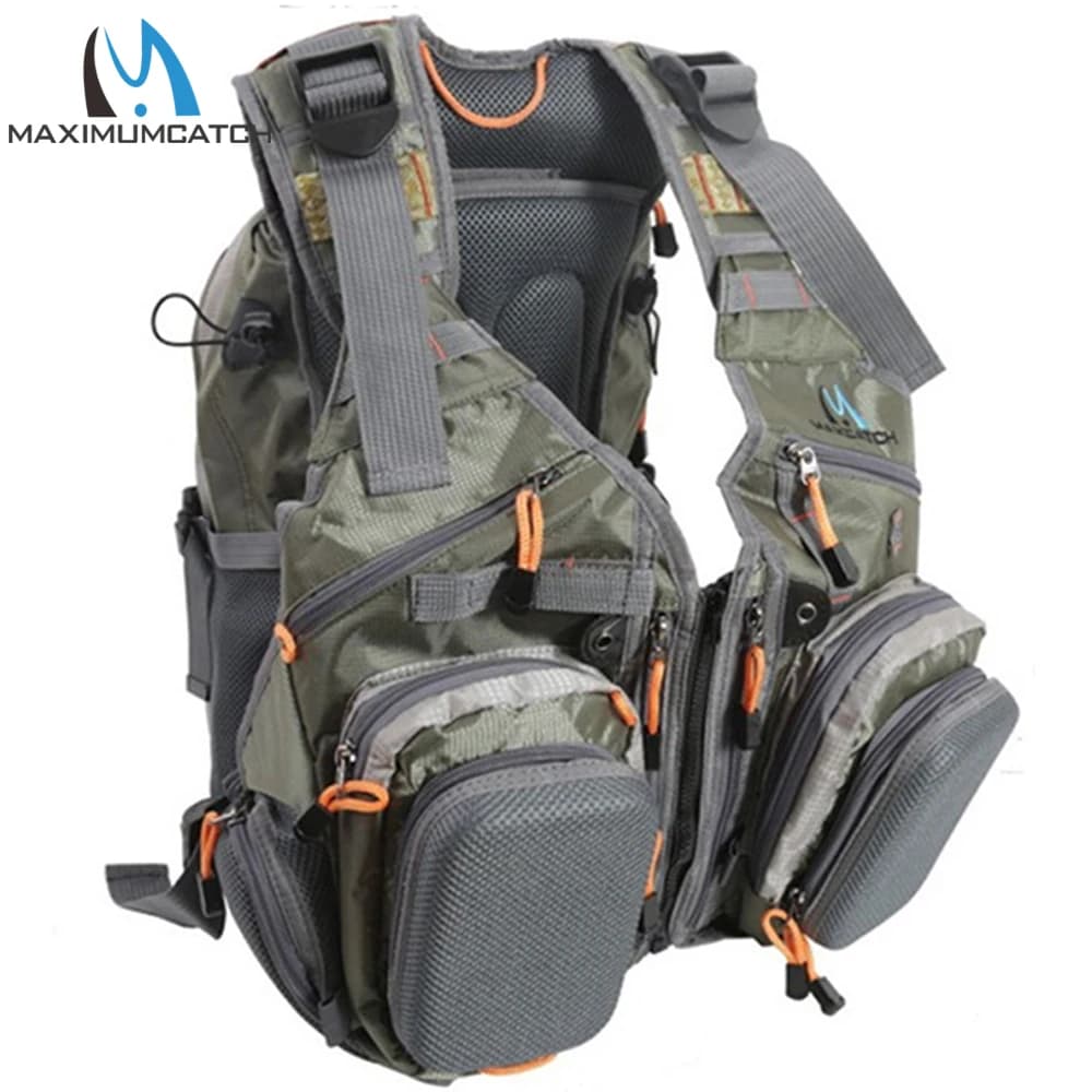 MAXIMUMCATCH-Sac à Dos de Pêche à la Mouche avec Poches Multifonctions, Taille Réglable