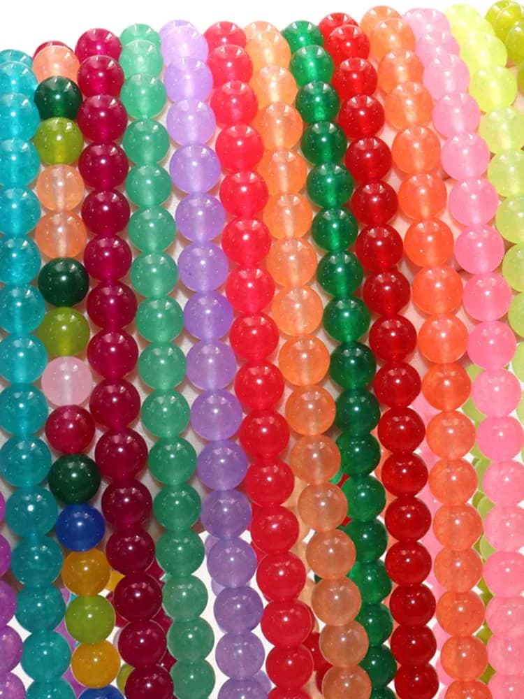 Pierre naturelle ronde colorée Jades Agates perles d'espacement en vrac pour la fabrication de bijoux bracelet à bricoler soi-même boucles d'oreilles accessoires 4/6/8/10/12mm