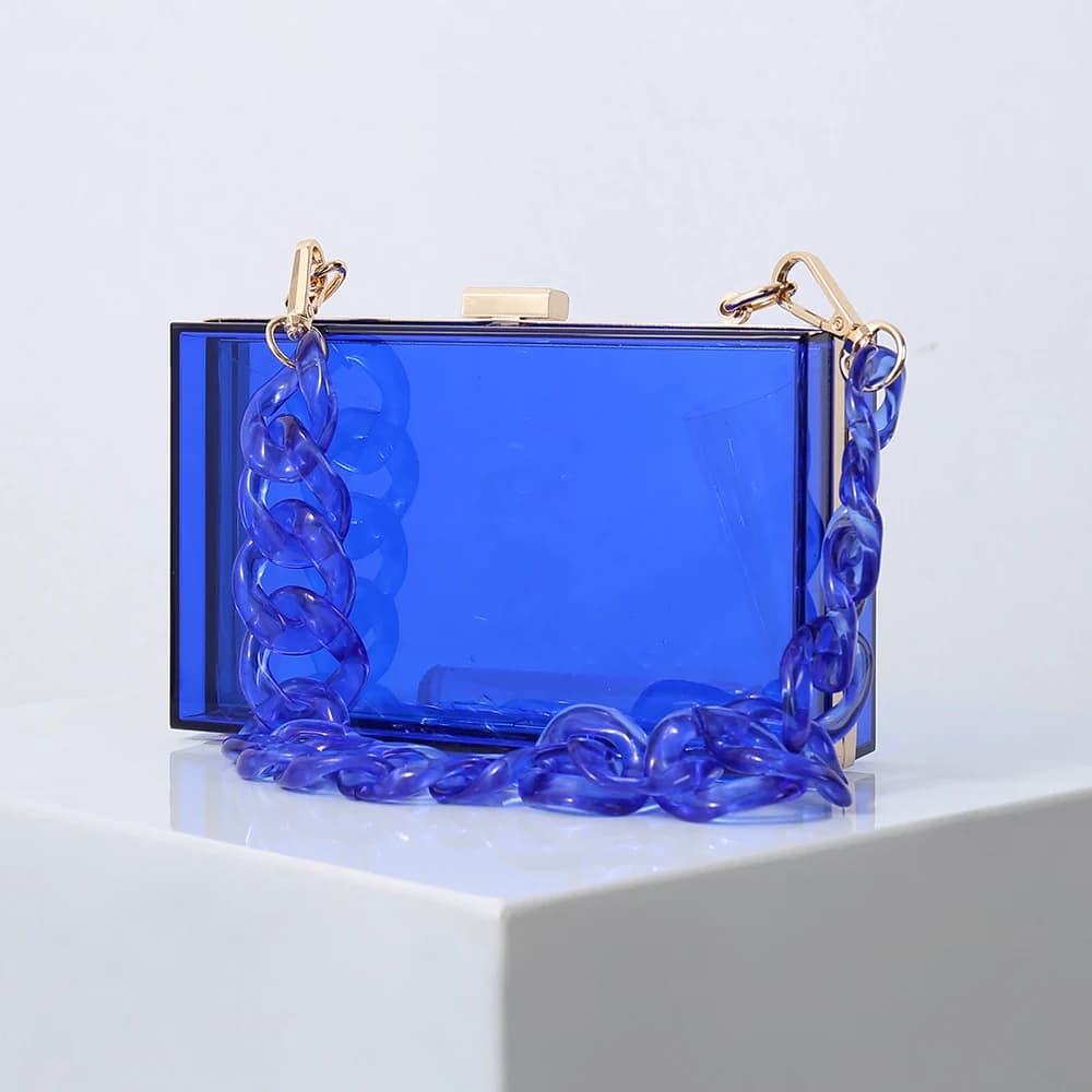 Sac à Main Bleu Royal pour Femme, Pochette en Gelée, de Luxe, de Styliste, Bonbons, en Acrylique, Mini Bandoulière