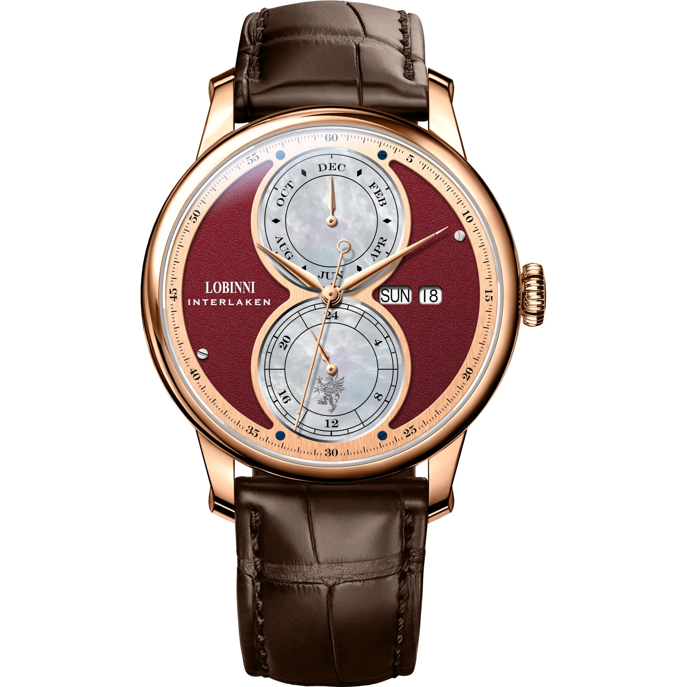 LOBINNI hommes montre de luxe hommes montres automatiques montre-bracelet mécanique étanche saphir Relogio mode mois semaine 24 heures