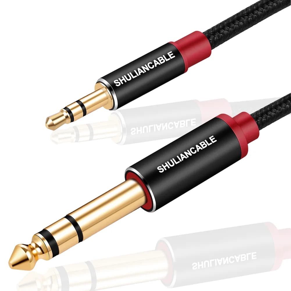 SHULIANCABLE – câble Audio stéréo TRS 3.5mm à 6.35mm, câble Audio stéréo 6.35 1/4 "mâle à 3.5 1/8" mâle pour guitare, iPod, ordinateur portable