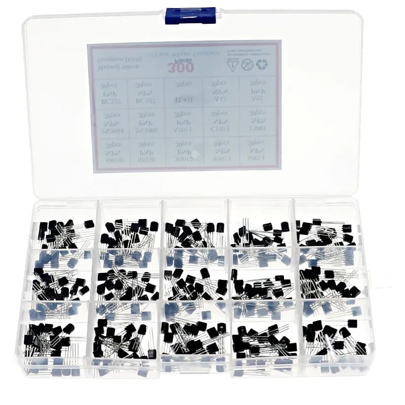 Kit assressentide ul, 15 valeurs, TO-92, S9012, S9013, S9014, S8050, S8550, 2N3904, 2N3906, BC327, BC337, TL431, MPSA42, MPSA92, A1015, 300 pièces